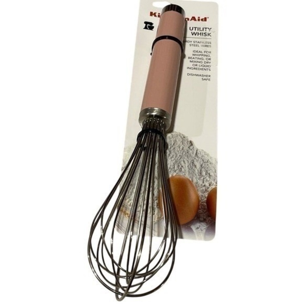 KitchenAid Utility Whisk Pink Stainless Steel Matte Dried Rose KE060OHDRA New